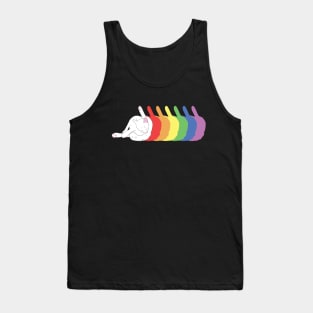 Cat butt licking rainbow Tank Top